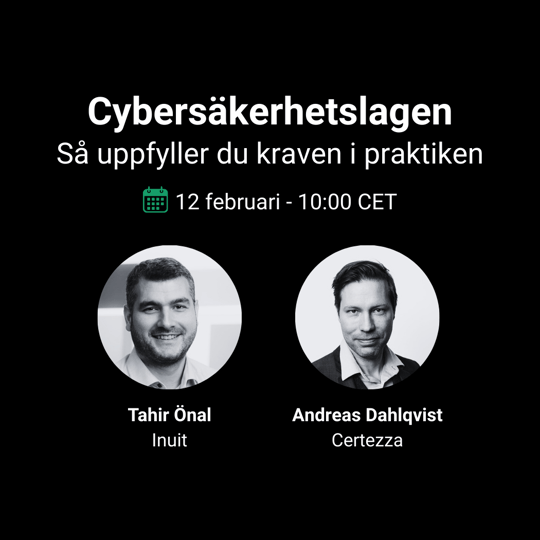 Cybersäkerhetslagen certezza webinar faces sq