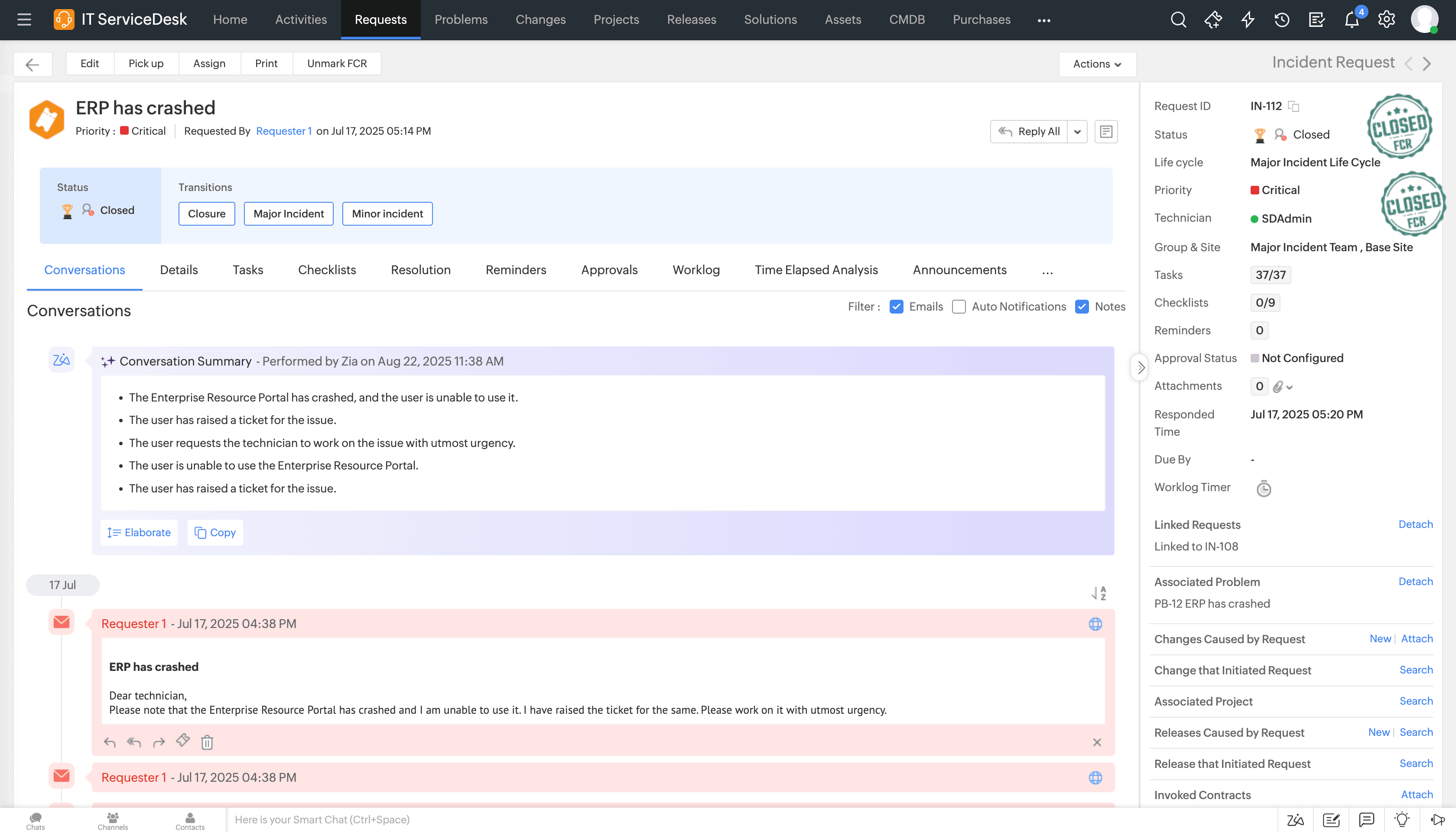 itsm-conversation-summary-email