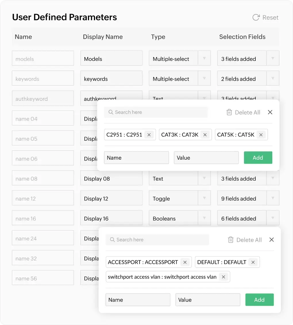 predefineConfigletParameters