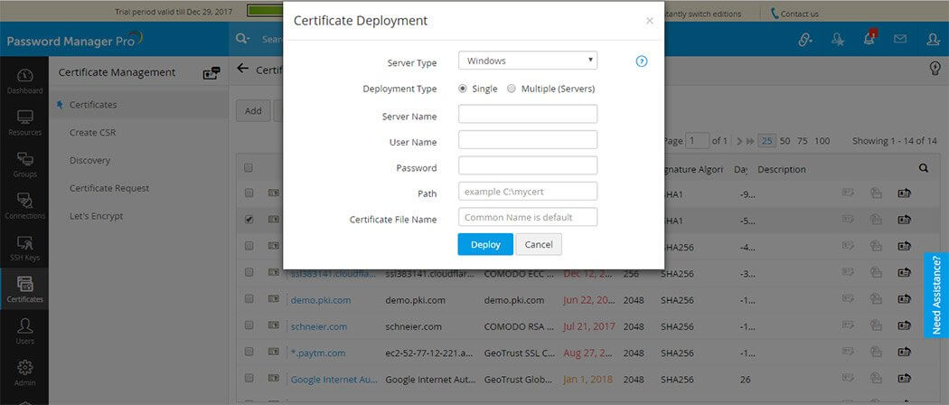 Certifikathantering för AD-användare och Microsoft certificate store.
